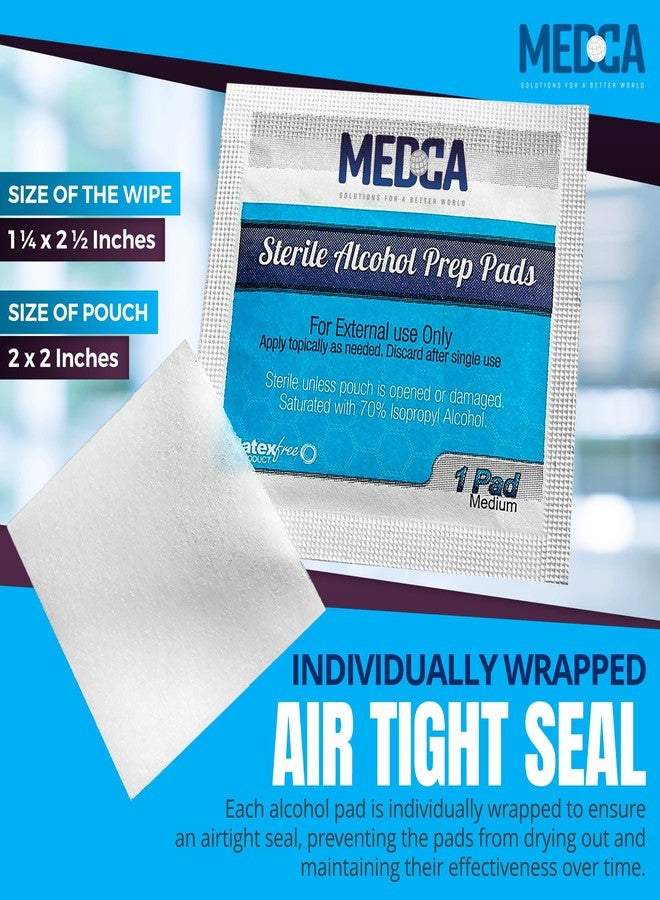 MEDca Alcohol Prep Pads, Sterile, Medium, 2-Ply Pack of 100 - Image 3